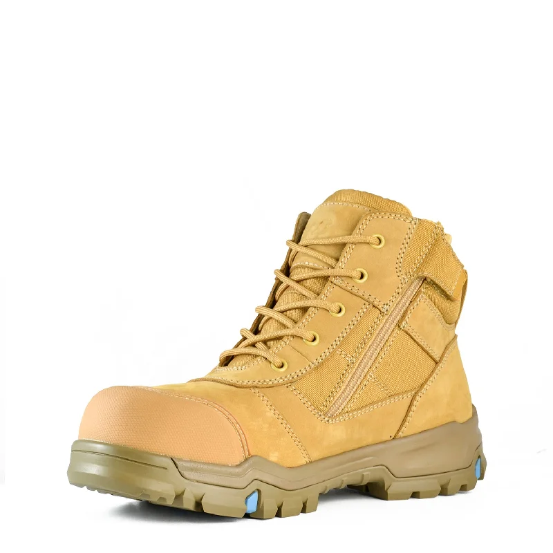 BATA Mid Cut Zip Safety Boots - Bazza Wheat