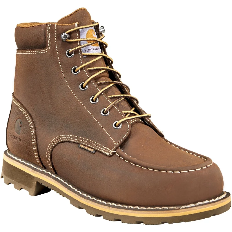 Carhartt Men's 6"" Soft Toe Waterproof Work Boot - Brown - CMW6197