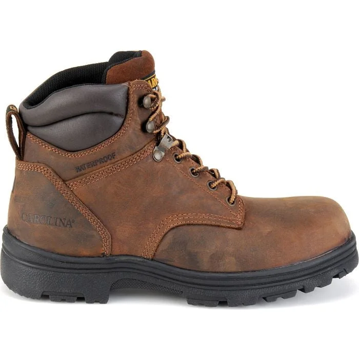 Carolina Men's Engineer 6"" Steel Toe WP Slip Resist Work Boot -Brown- CA3526