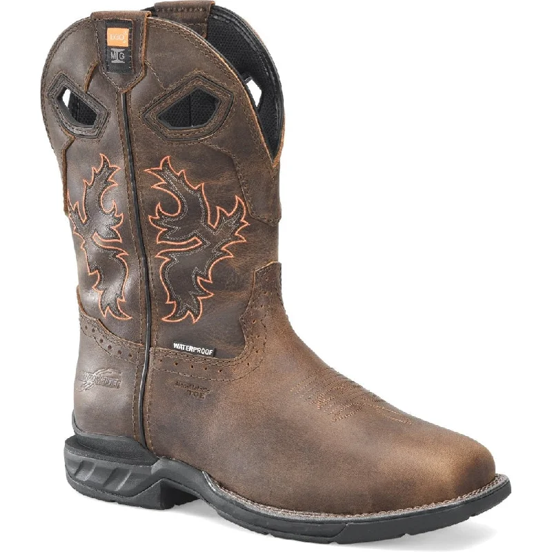 Double H Men's Phantom Rider 11"" WP Comp Toe Metguard Work Boot -Brown- DH5379