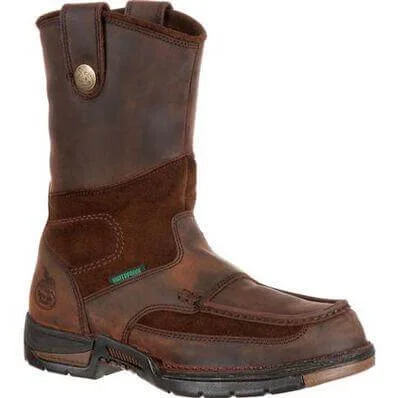 Georgia Boot Men's 10"" Waterproof Athens Moc Steel Toe Wellington Work Boot