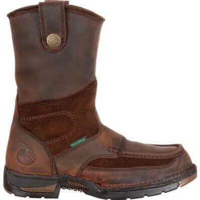 Georgia Boot Men's 10"" Waterproof Athens Moc Steel Toe Wellington Work Boot