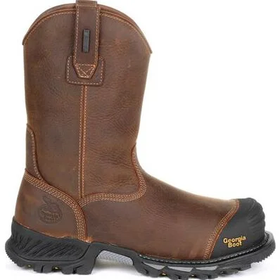 Georgia Boot Men's 10"" Waterproof Rumbler Round Composite Toe Pull-On Work Boot