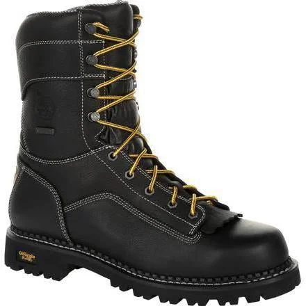 Georgia Men's Amp LT Logger 9"" Comp Toe WP Work Boot - Black - GB00272