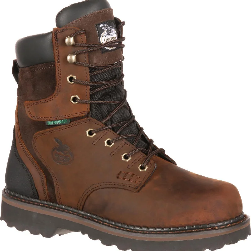 Georgia Men's Brookville 8"" Waterproof Work Boot - Brown - G9134