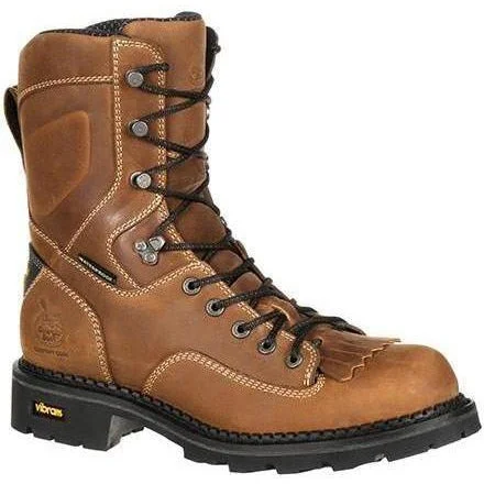 Georgia Men's Comfort Core 8"" Low Heel Logger Work Boot Brown GB00122