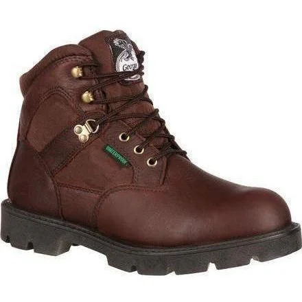 Georgia Men's Homeland 6"" Waterproof Work Boot - Brown - G106