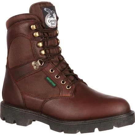 Georgia Men's Homeland 8"" Stl Toe Waterproof Work Boot - Brown - G107