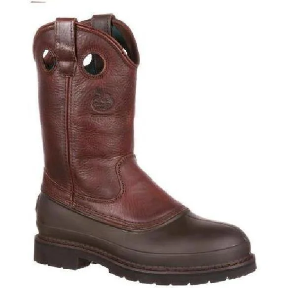 Georgia Men's Muddog Steel Toe Wellington WP Work Boot - Brown - G5655