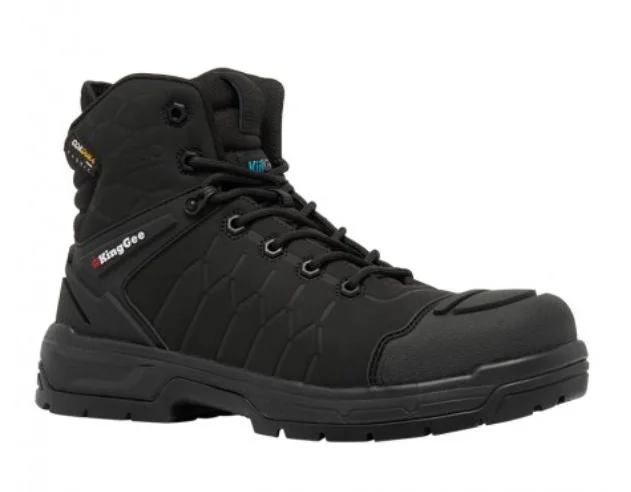 KING GEE K27145 Quantum Zip Side Safety Boot - Black