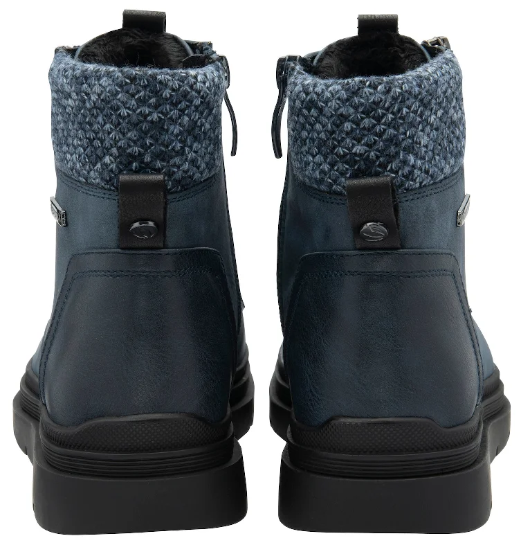 Lotus Saundra Ladies Blue Waterproof Zip & Lace Ankle Boots