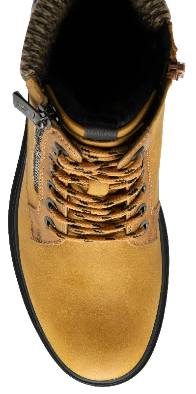 Lotus Saundra Ladies Mustard Waterproof Zip & Lace Ankle Boots