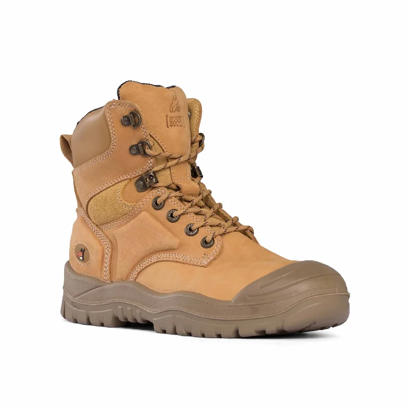 MONGREL 550050 High Leg Lace up Boot with Scuff Cap - Wheat