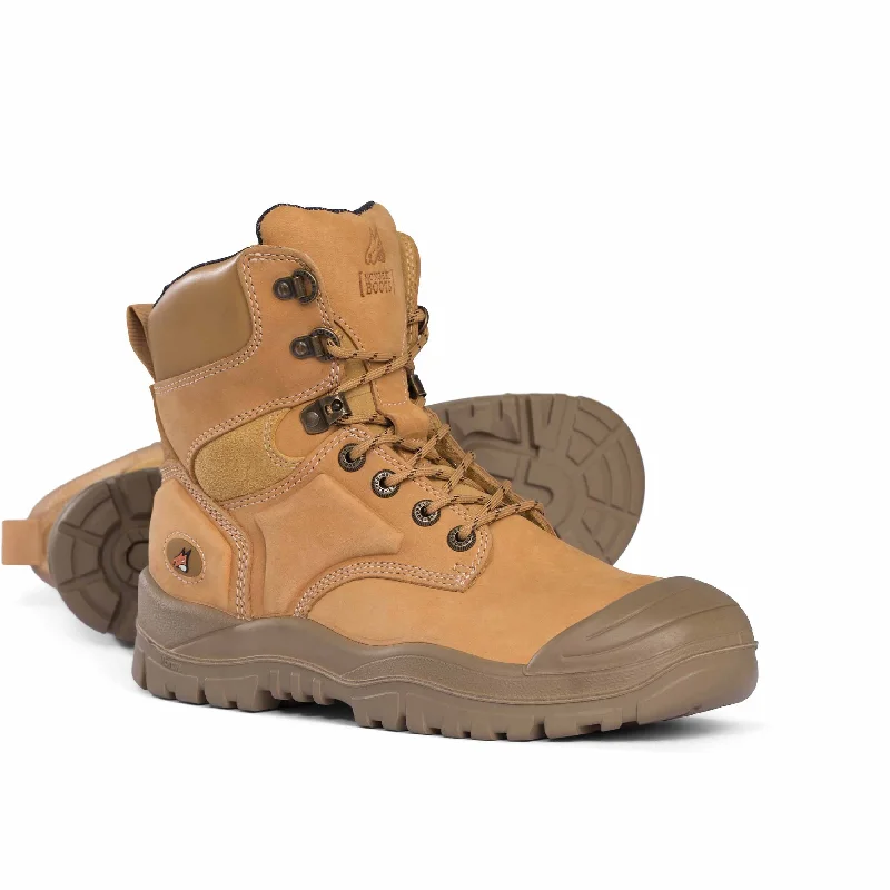 MONGREL 550050 High Leg Lace up Boot with Scuff Cap - Wheat