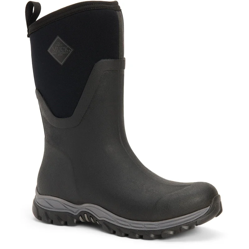 Muck Boots Arctic Sport Mid Ladies Black Rubber & Neoprene Waterproof Pull On Wellies