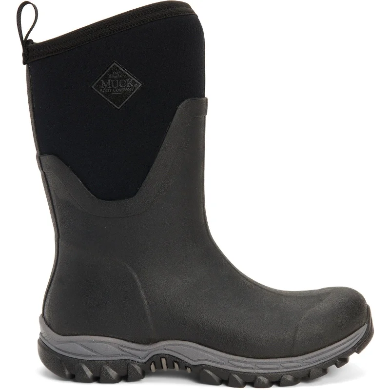 Muck Boots Arctic Sport Mid Ladies Black Rubber & Neoprene Waterproof Pull On Wellies