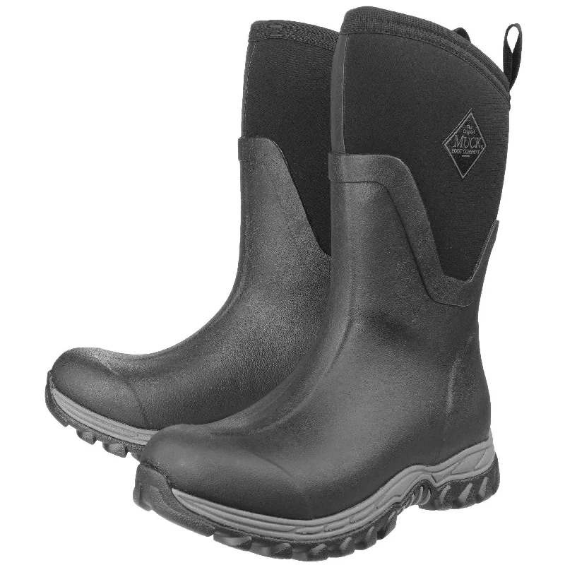 Muck Boots Arctic Sport Mid Ladies Black Rubber & Neoprene Waterproof Pull On Wellies