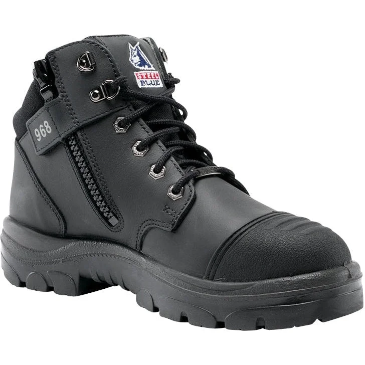 Steel Blue Men's Parkes Side Zip WP Steel Toe Hiker Work Boot - Black - 812968