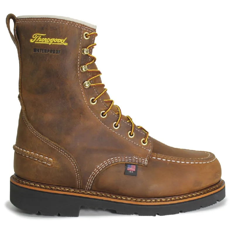 Thorogood Men's 8"" Crazy Horse Moc Safety Toe Work Boot