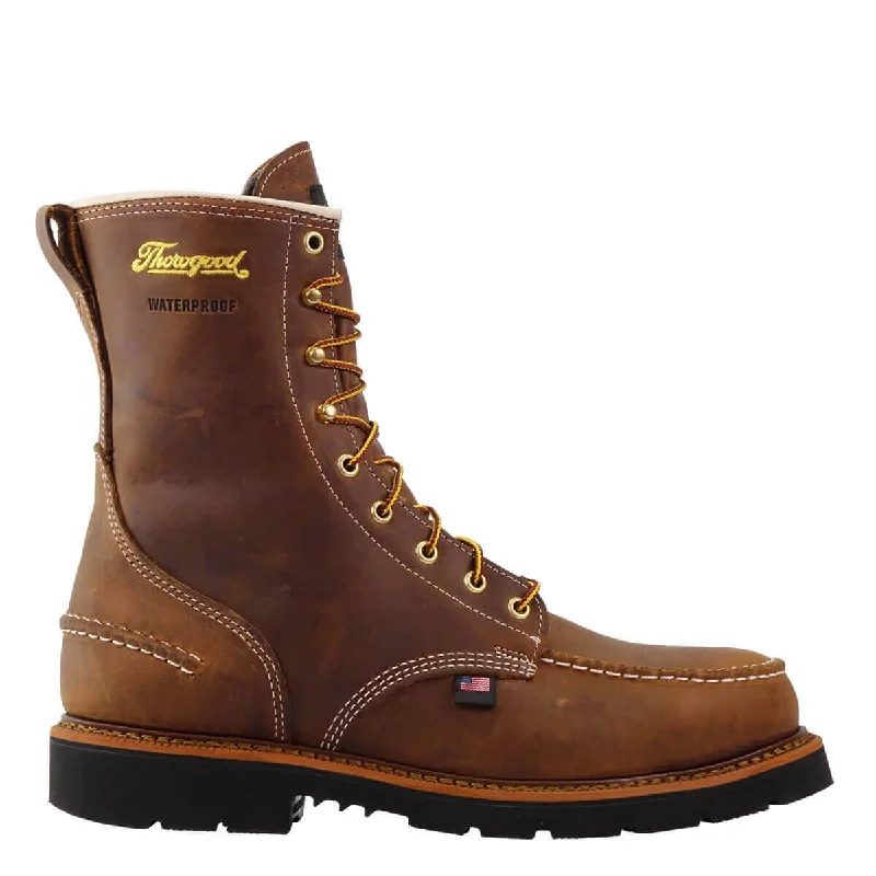 Thorogood Men's 8"" 1957 Series Waterproof Crazyhorse Moc Toe Work Boots