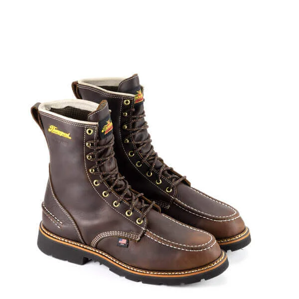 Thorogood Men's 8"" Waterproof Flyway Briar Pitstop Moc Toe Work Boot