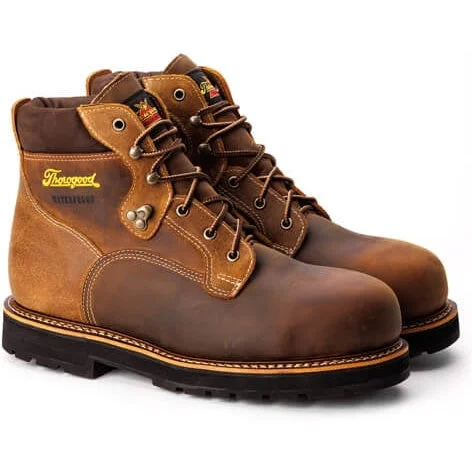 Thorogood Men's Iron River Series 6"" Comp Toe Waterproof Work Boot -Brown- 804-4144