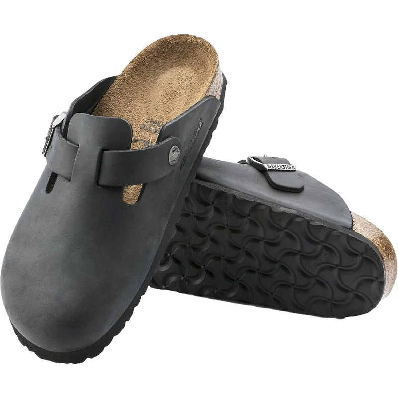 Unisex Birkenstock Boston Black Oiled Leather