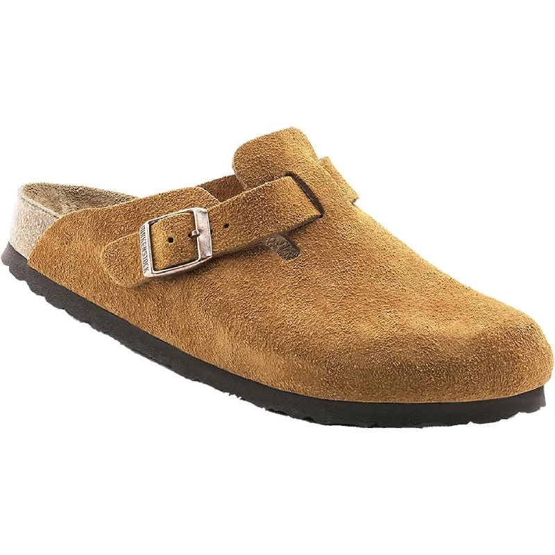 Unisex Birkenstock Boston Soft Footbed Mink Suede