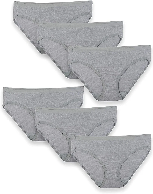 Bikini - Cotton Blend - 6 Pack (Heather Grey) / 8