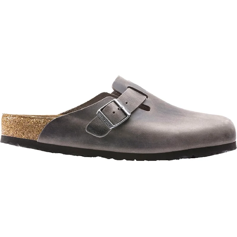 Unisex Birkenstock Boston Iron Oiled Leather