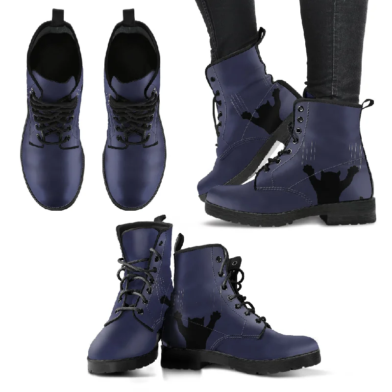 Women's Leather Boots - Black - Navy / US5 (EU35)