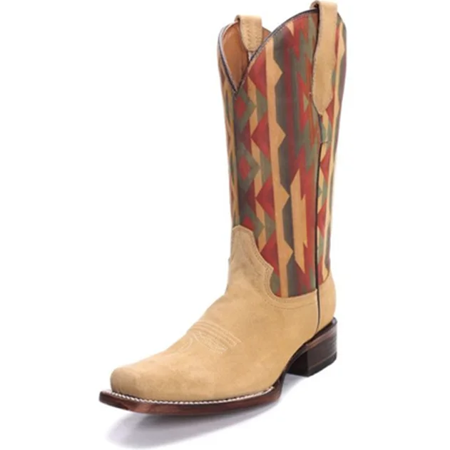 Circle G by Corral Women's Straw Aztec Print Cowboy Boot