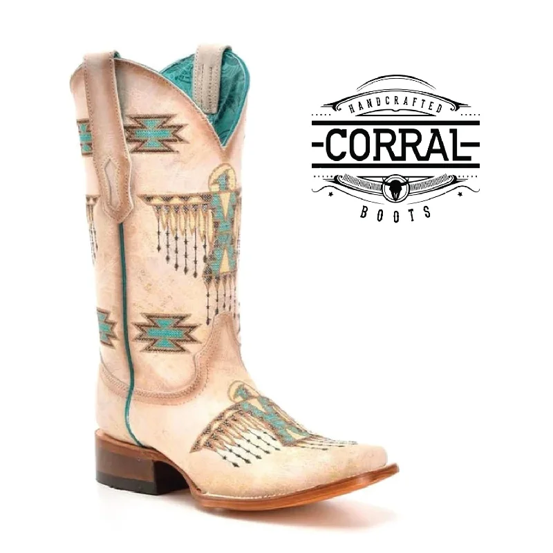 CORRAL BOOTS Women's Circle G By Corral® Embroidered Cowboy Boot Square Toe Z5219