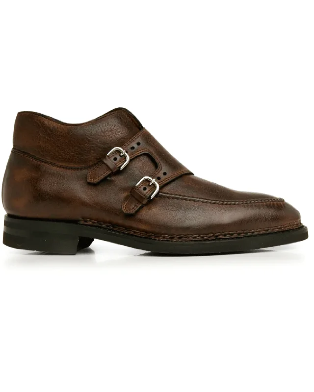 Double Monkstrap Boot in Light Chocolate