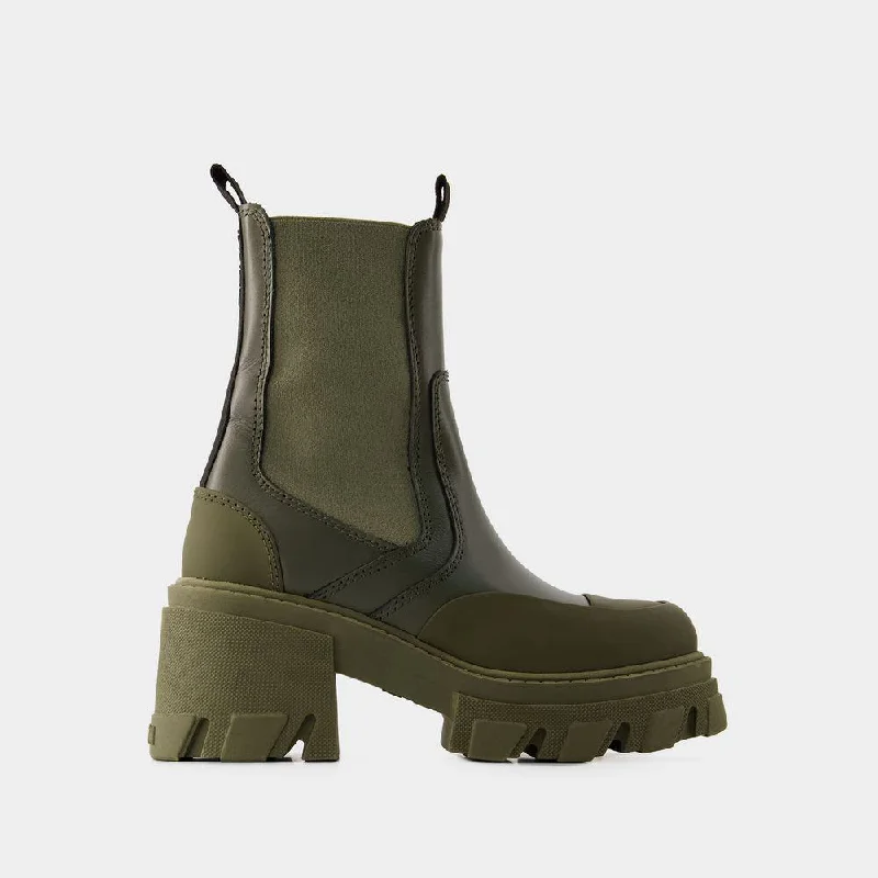 Ganni Heeled Mid Chelsea Tonal Boots