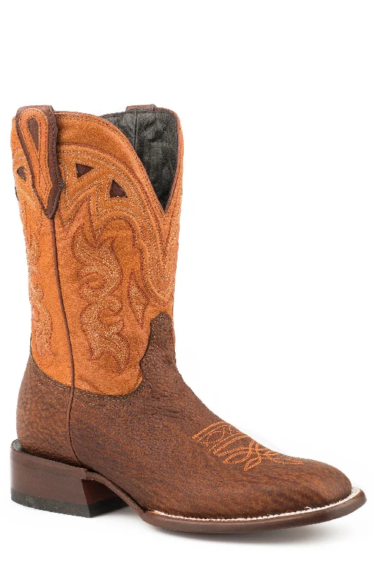 STETSON WOMENS JOPLIN TAN SHARK VAMP ORANGE 11""SHAFT COWBOY BOOTS STYLE 12-021-1852-0900