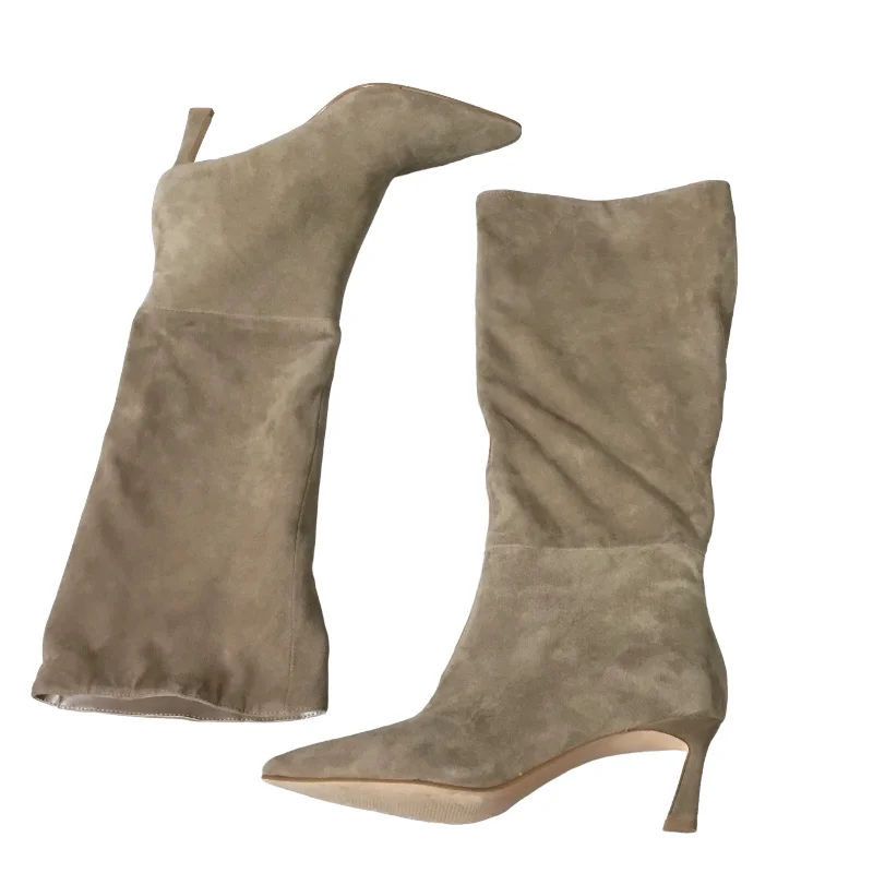 Tan Boots Mid-calf Heels Steve Madden, Size 8