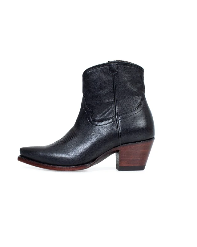 ""The Daisy"" Western Heeled Zip leather Bootie