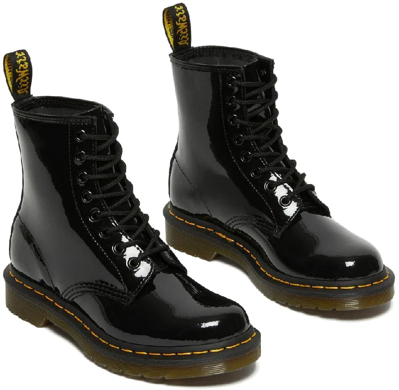 Dr. Martens Womens 1460 Hi Top Patent Lamper Black