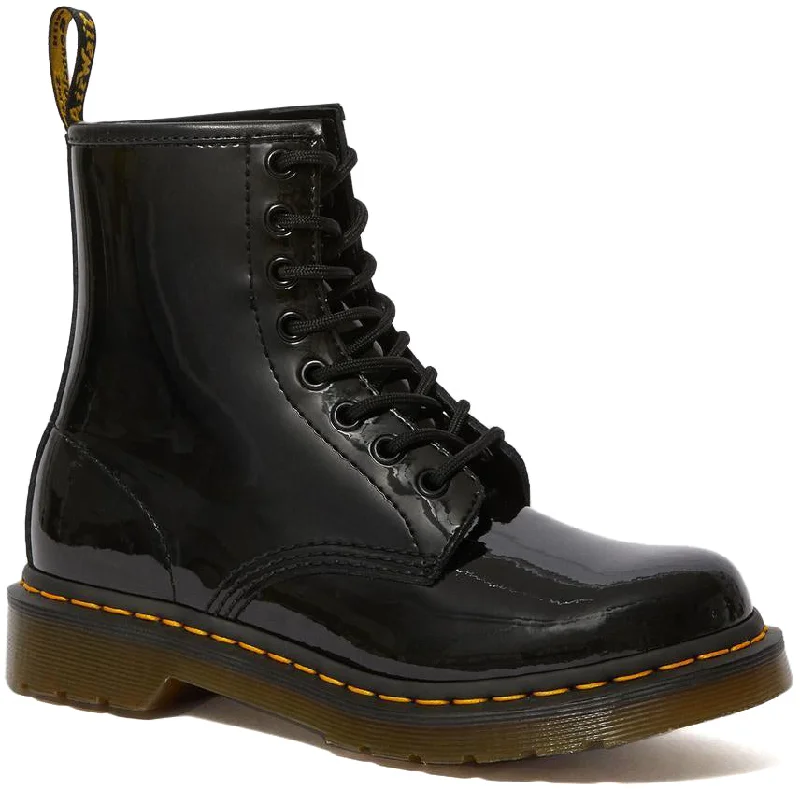 Dr. Martens Womens 1460 Hi Top Patent Lamper Black