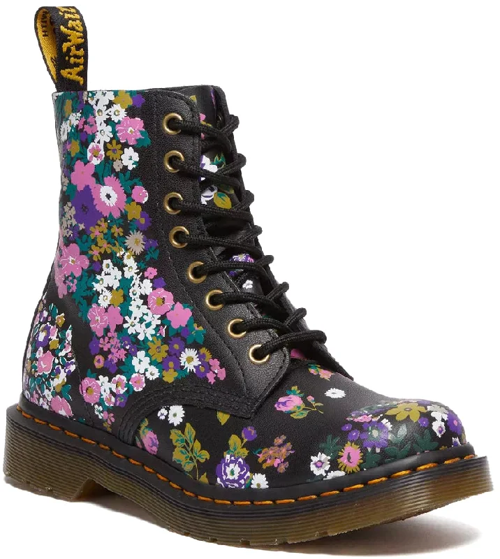 Dr. Martens Womens 1460 Pascal Black/ Multi Vintage Floral Backhand