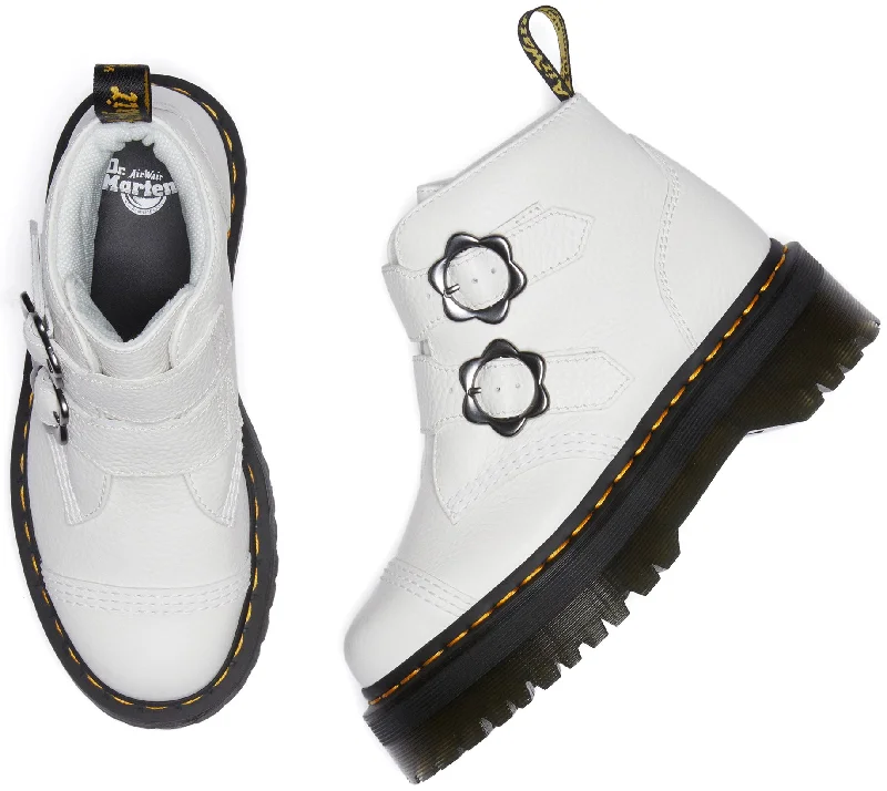 Dr Martens Womens Devon Flower White Nappa