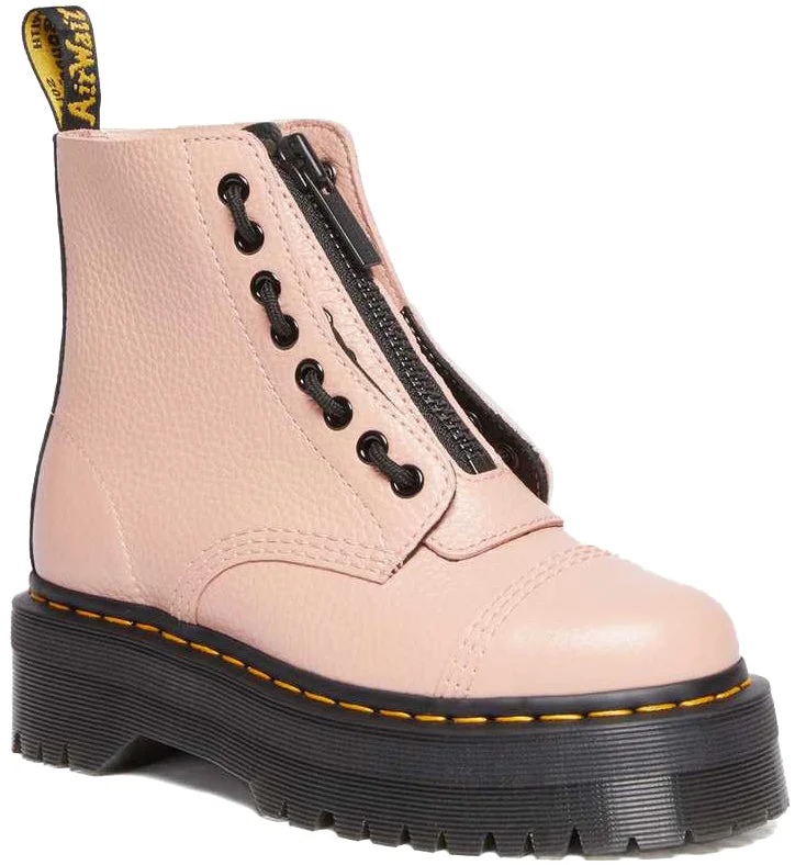 Dr. Martens Womens Sinclair Peach Beige Milled Nappa