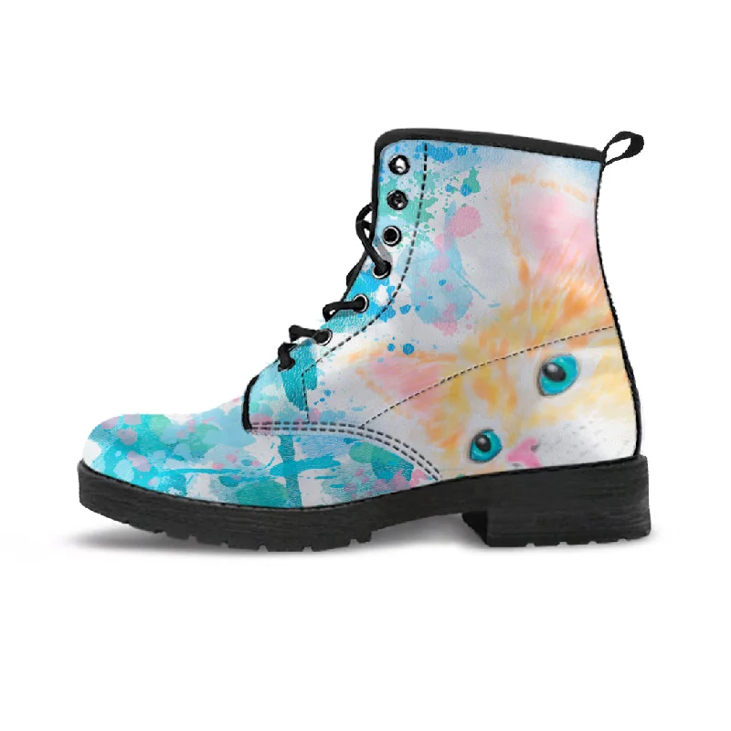 Watercolor Cat Boots (Women's)