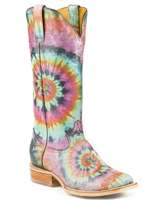 Womens Groovy Tie Dye Sole Boots