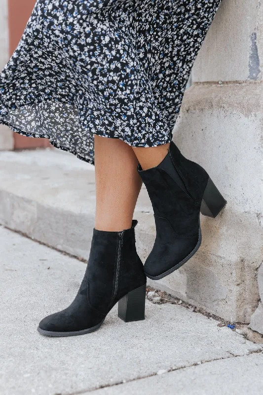 Black Cammy Heeled Booties