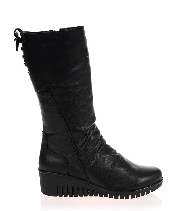 Cabello Elsie Black Leather Calf Boot