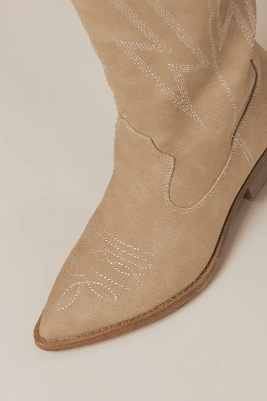 Chinese Laundry Josea Natural Western Boots - FINAL SALE