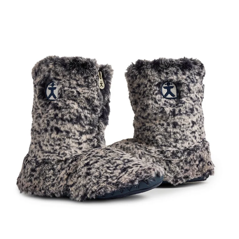 Cole - Short Luxury Faux Fur Boot - Blue Jay