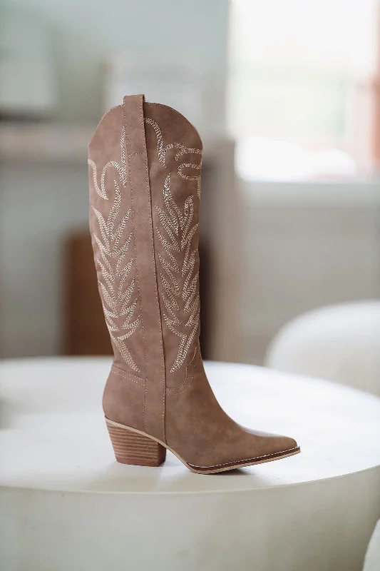 Going Country Western Cowboy Boots -Cedarwood Tan